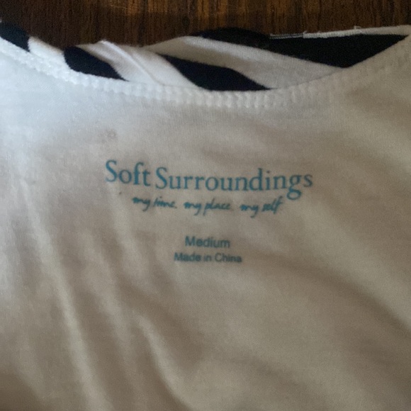 Soft Surroundings Striped Tiered Dress, Black/White, Medium - Picture 3 of 5